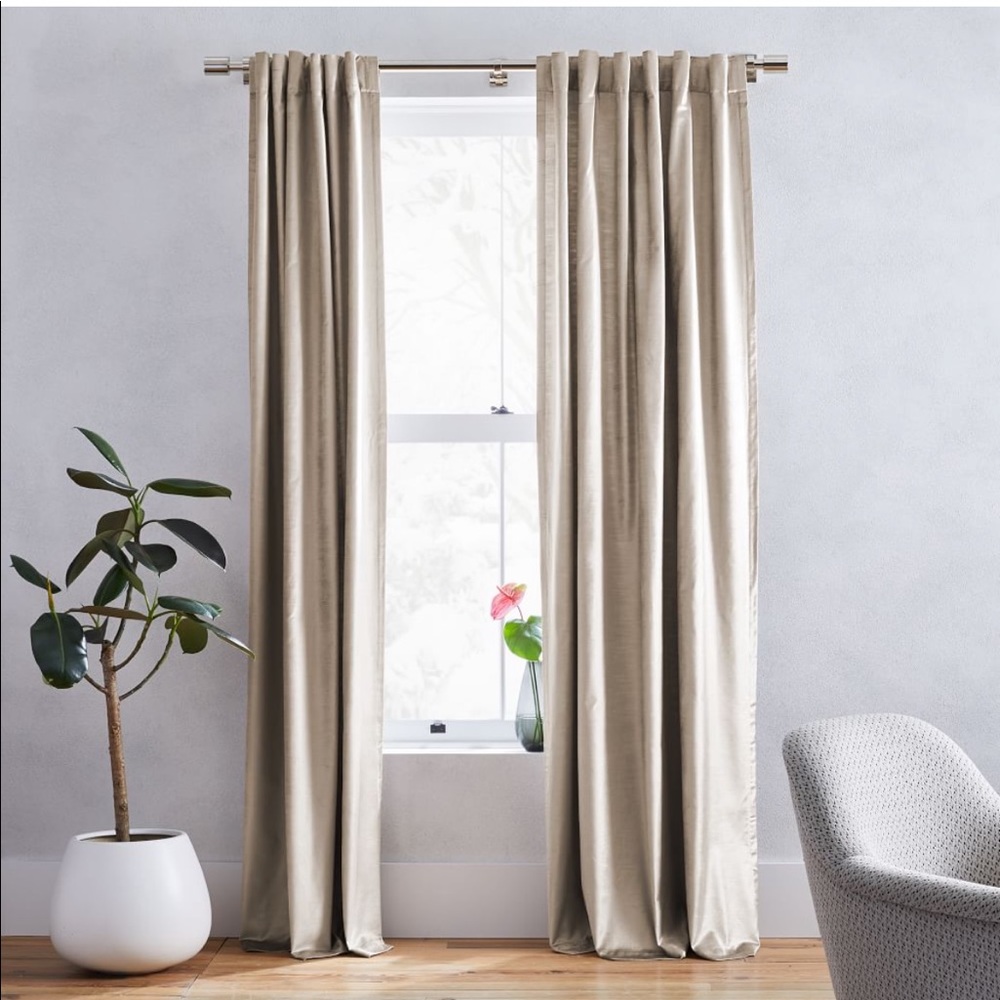 West Elm Luster Velvet Curtain - 96” Length